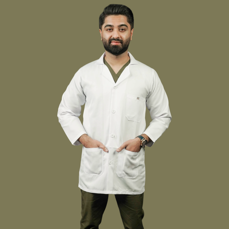 Men Moon White Lab Coat